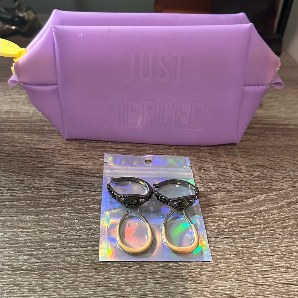 Vintage earrings 2 pair and case